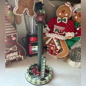 Apple Themed Wrought Iron Heavy Paper Towel Holder